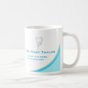 Dental Molar Tooth Logo Coffee Mug Turq Curve