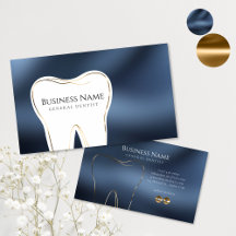 Dental Navy & Gold Business Card Design