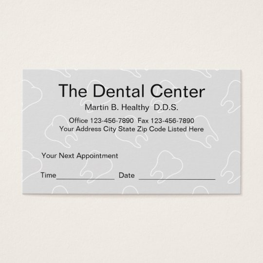 Dental Office Appointment Card