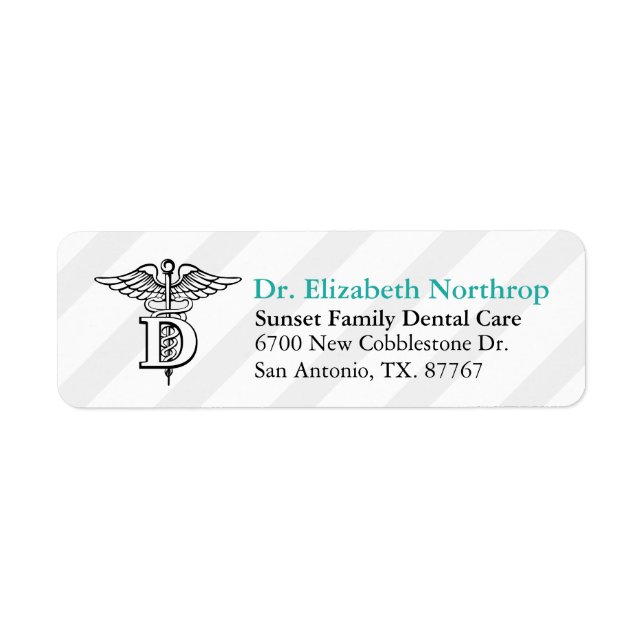 Dental Office Custom Return Address Label (Front)