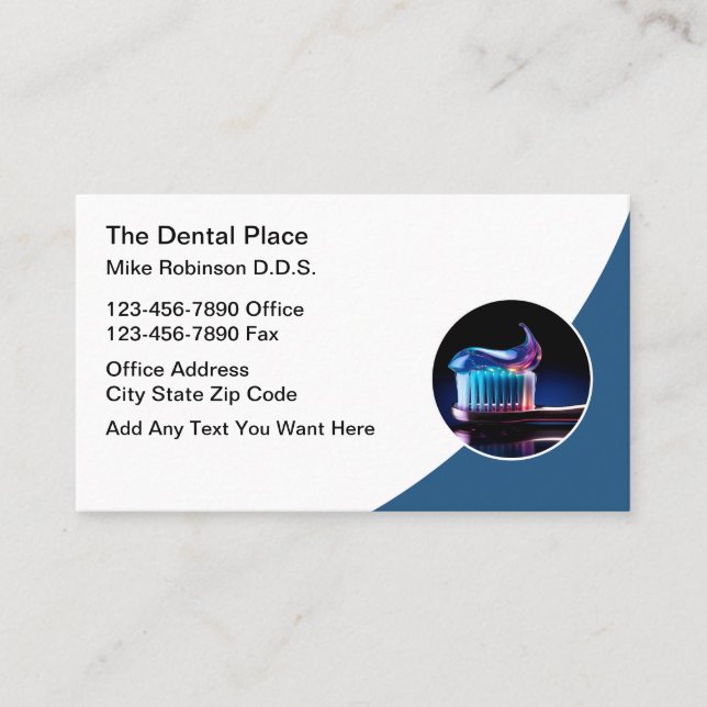 Dental Office Dentist Business Cards Cool Design (Front)