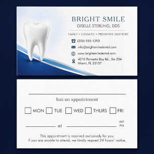 Dental Office Dentist Professional Appointment Card