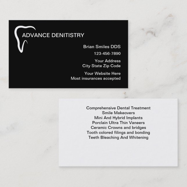 Dental Office Double Side Business Cards (Front/Back)