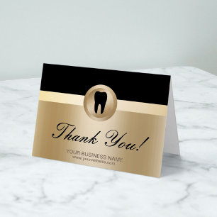 Dental Office Modern Black & Gold Thank You