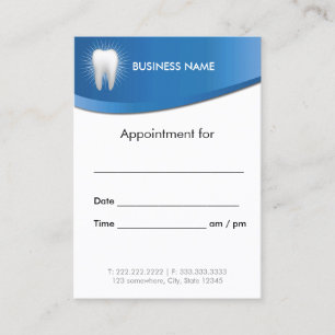 Dental Office Modern Blue Dentist Appointment Card