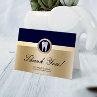 Dental Office Modern Navy & Gold Thank You
