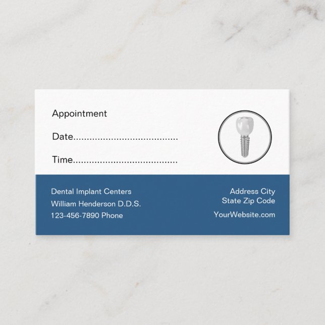 Dental Office Patient Appointment Reminder  Card (Front)
