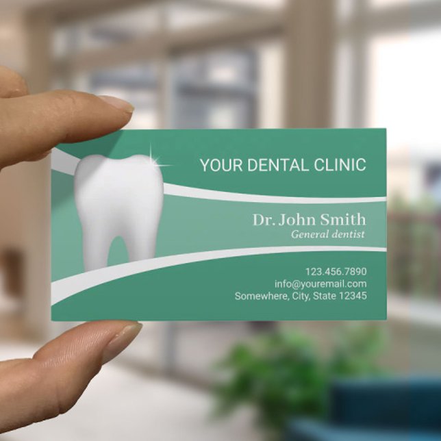 Dental Office Professional Dentist Green Appointment Card (Creator Uploaded)