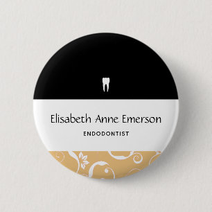 Dental Office Staff Pro Damask 6 Cm Round Badge