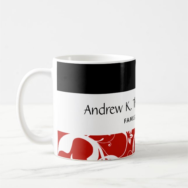 Dental Office Staff Pro Damask Coffee Mug (Left)