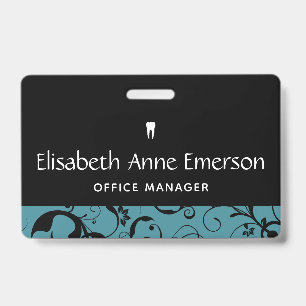 Dental Office Staff Pro Damask ID Badge