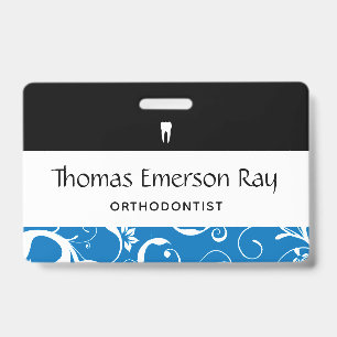 Dental Office Staff Pro Damask ID Badge