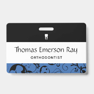 Dental Office Staff Pro Damask ID Badge
