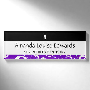 Dental Office Staff Pro Damask Name Tag