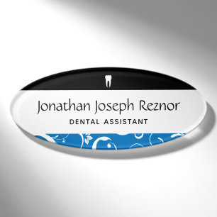 Dental Office Staff Pro Damask Name Tag