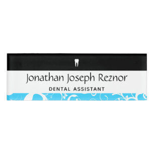 Dental Office Staff Pro Damask Name Tag