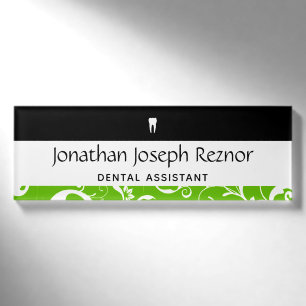 Dental Office Staff Pro Damask Name Tag