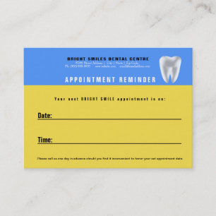 Dental Patient Appointment Reminder Card