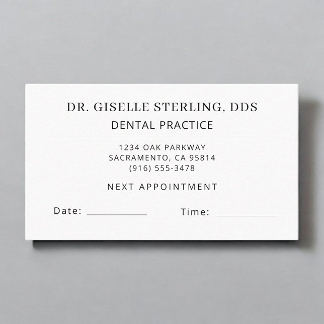 Dental Practice Dentist Office Appointment Card (Creator Uploaded)