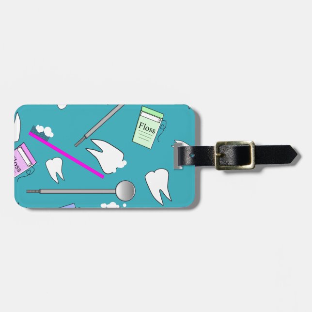 Dental Profession Tools Design Luggage Tag (Front Horizontal)