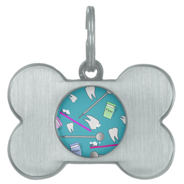 Dental Profession Tools Design Pet Name Tag (Front)