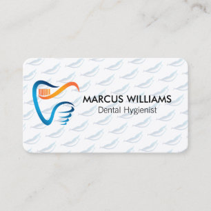 Dental Profession Tooth Logo Smile Pattern Business Card