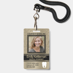Dental Professional Photo Badge - Gold ID Badge