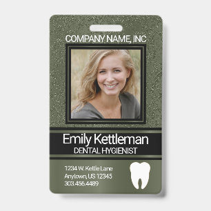Dental Professional Photo Badge - Green ID Badge