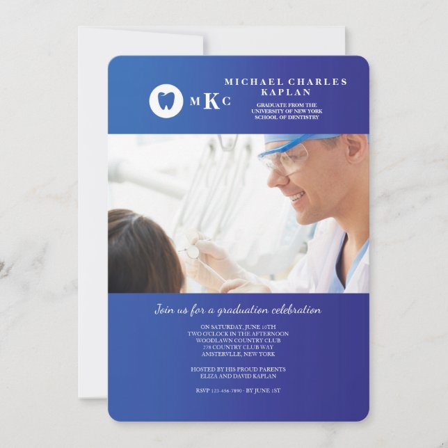 Dental Professional Photo Graduation Invitation (Front)
