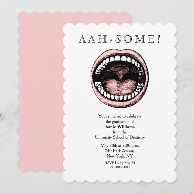 Dental School Graduation Party Invitation (Front/Back)