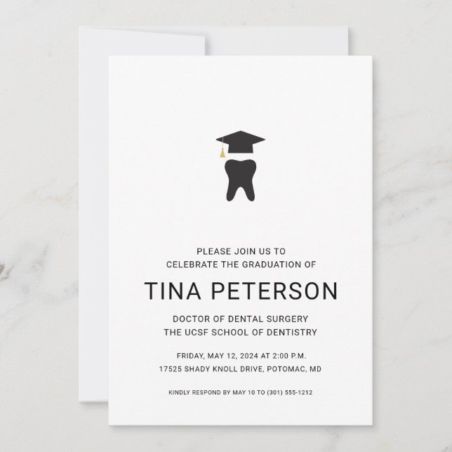 Dental School Graduation Party Invitation (Front)