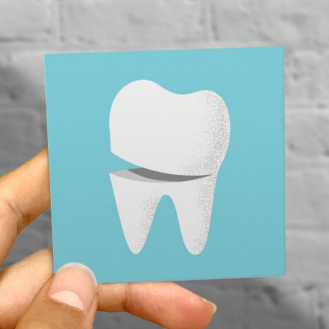 Dental Smiling Tooth Minimalist Dentist Square Business Card (Creator Uploaded)
