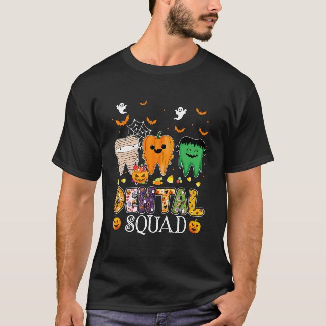 Dental Spooky Squad Denstist Halloween T-Shirt (Front)