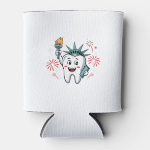 Dental Squad 4th Of July Dentist Funny American Can Cooler