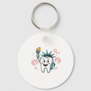 Dental Squad 4th Of July Dentist Funny American Key Ring