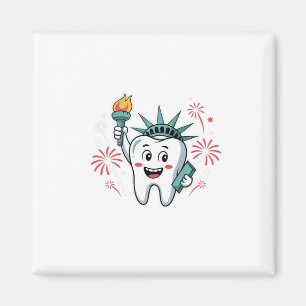 Dental Squad 4th Of July Dentist Funny American Magnet