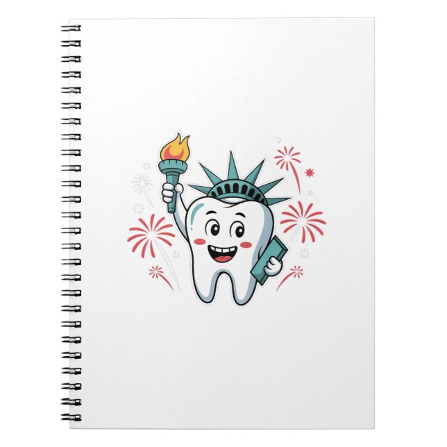 Dental Squad 4th Of July Dentist Funny American   Notebook (Front)