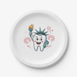 Dental Squad 4th Of July Dentist Funny American Paper Plate