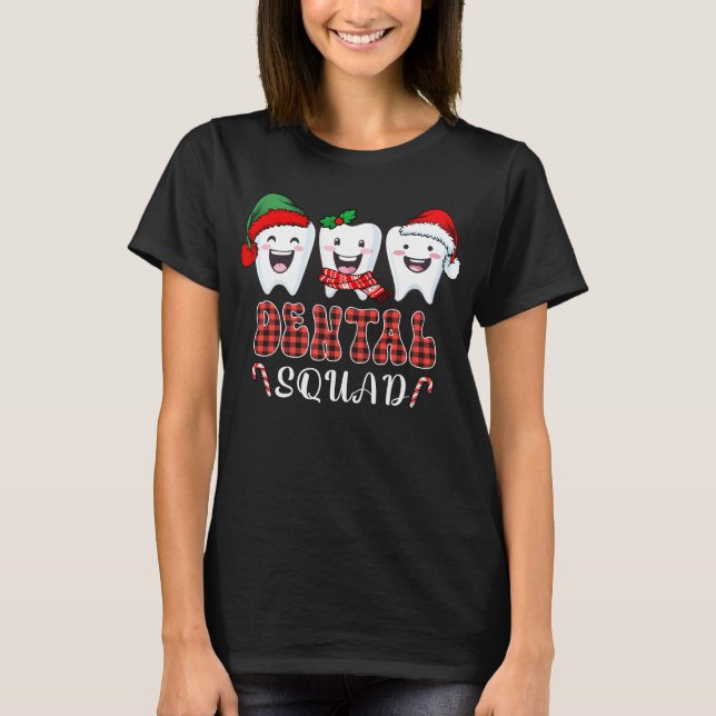 Dental Squad Christmas Dentist Christmas T-Shirt (Front)