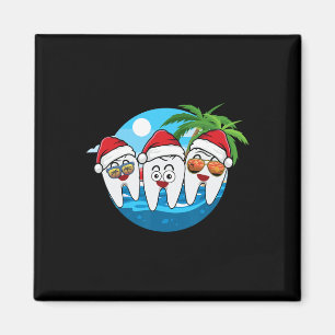 Dental Squad Christmas In July Tropical Beach Summ Magnet
