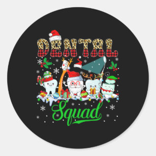 Dental Squad Christmas Santa Reindeer Elf Dental T Classic Round Sticker