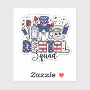 Dental Squad Cute Dentist Hygienist 4th of July
