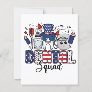 Dental Squad Cute Dentist Hygienist 4th of July