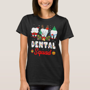 Dental Squad Cute Tooth Christmas Dentist Merry X T-Shirt