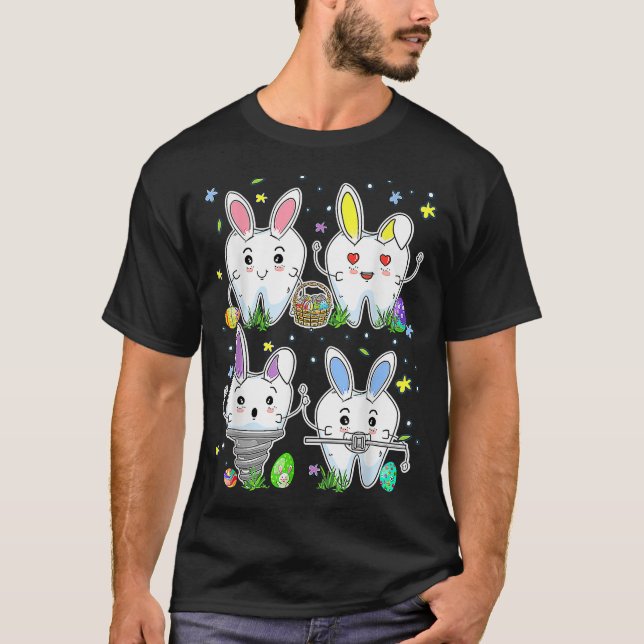 Dental Squad Dental Life Cute Bunny Funny Tooth Ea T-Shirt (Front)