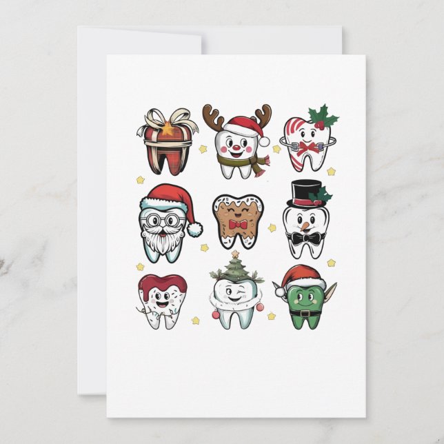 Dental Squad Dentist Christmas Holiday Xmas  Announcement (Front)