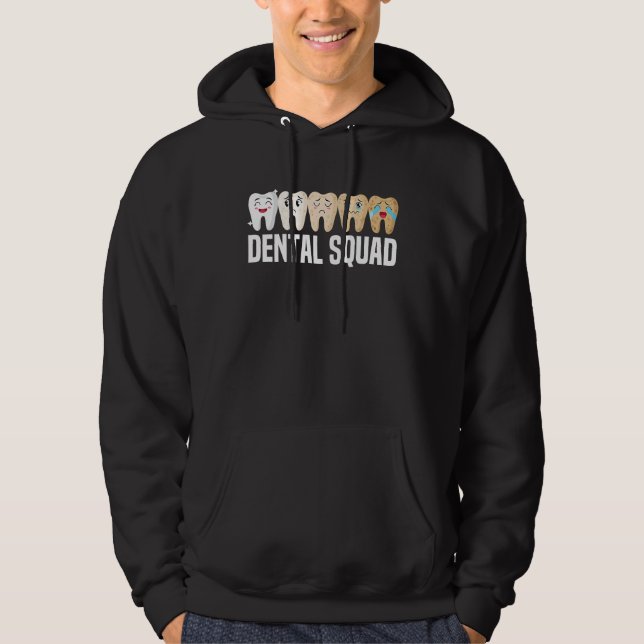 Dental Squad Dentist Dental Hygienist Cute Teeth Hoodie (Front)