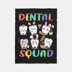 Dental Squad Dentist Easter Dental Fun Happy Easte Fleece Blanket