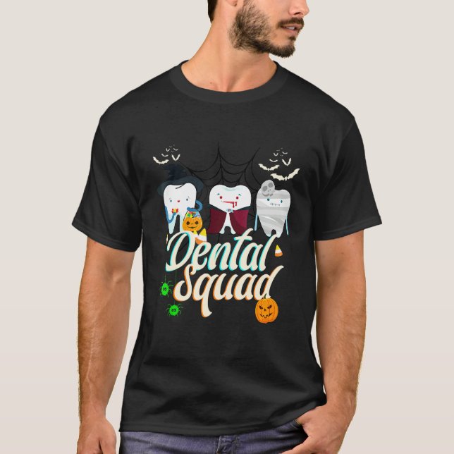 Dental Squad Dentist Halloween Costume Spooky Pump T-Shirt (Front)