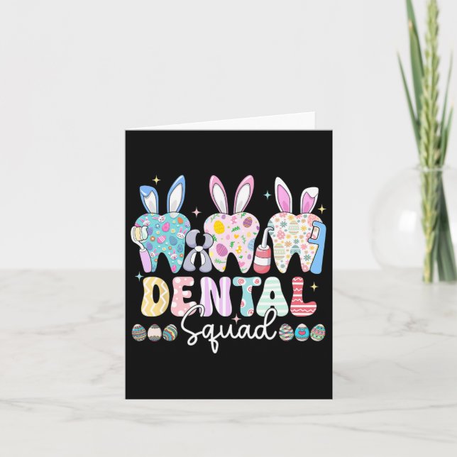 Dental Squad Easter Day Funny Teeth Dental Istant  Card (Front)